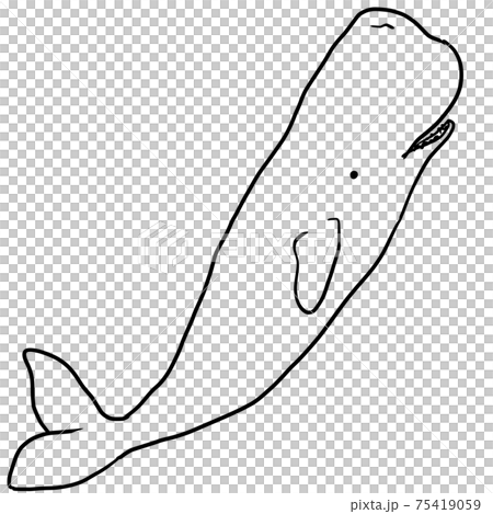 簡單的抹香鯨線藝術插圖 75419059