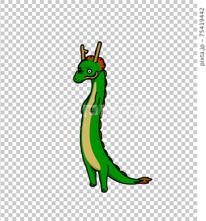 站立在其腳上的龍的彩色插圖(特殊) 站立在其腳上的龍的彩色插圖(特殊) 75419442