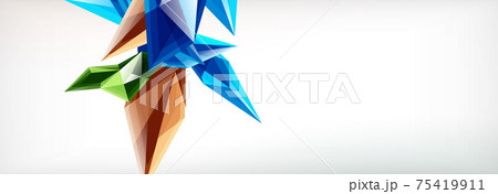 Vector 3d triangles and pyramids abstract background for business or technology presentations, internet posters or web brochure covers 75419911