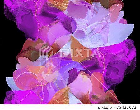 アルコールインクアート風イラスト 食虫花のイラスト素材 アルコールインクアート風イラスト 食虫花のイラスト素材