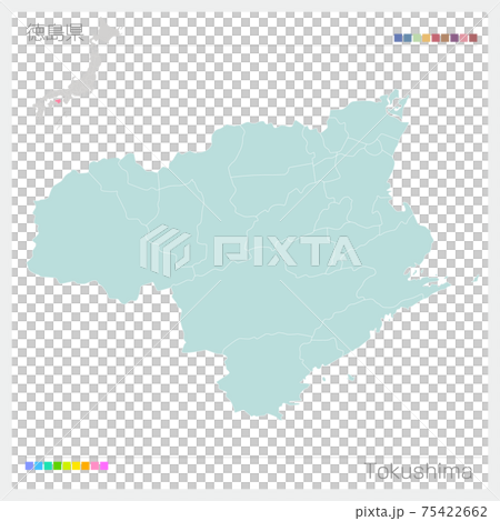 Map of Tokushima Prefecture / Tokushima (Municipalities / divisions) 75422662