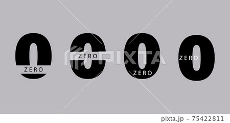 Black zero with inserts clipart. Arithmetic symbol of trade white maximum marketing discount. 75422811