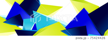 Triangle mosaic abstract background, 3d triangular low poly shapes. Geometric vector illustration for covers, banners, flyers and posters and other 75424426