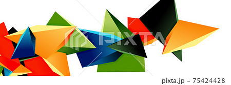 Triangle mosaic abstract background, 3d triangular low poly shapes. Geometric vector illustration for covers, banners, flyers and posters and other 75424428