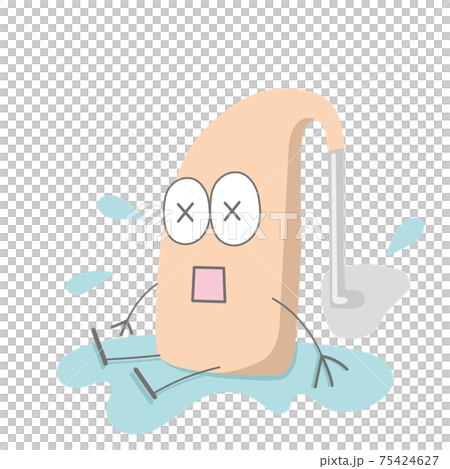 Illustration of a water-wet ear hearing aid 75424627