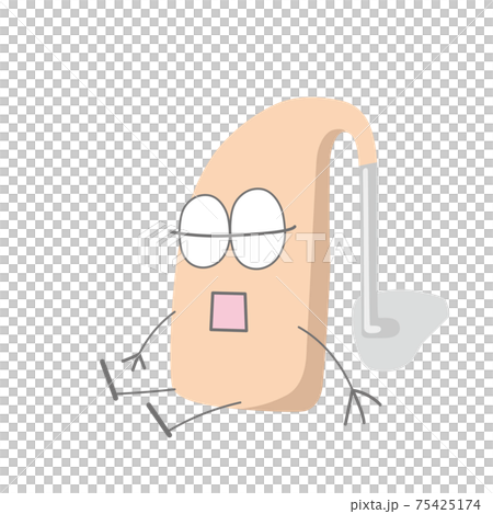 Illustration of a silent ear hearing aid 75425174