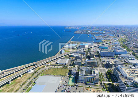 大阪泉佐野_港湾都市空撮 75426949
