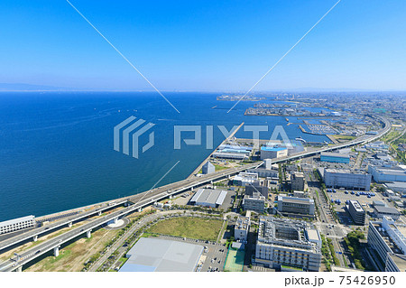 大阪泉佐野_港湾都市空撮 75426950