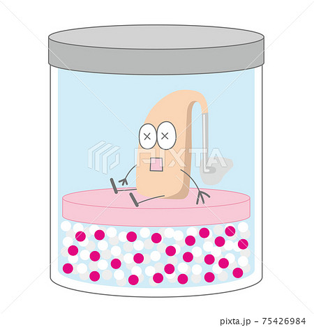 効き目のない乾燥ケースに入った耳かけ補聴器のイラスト 効き目のない乾燥ケースに入った耳かけ補聴器のイラスト 75426984