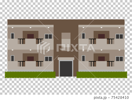 低層マンションのイメージイラスト 75428410