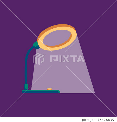 Flexible adjustable electric led desk lamp with flow a flat vector illustration. 75428835