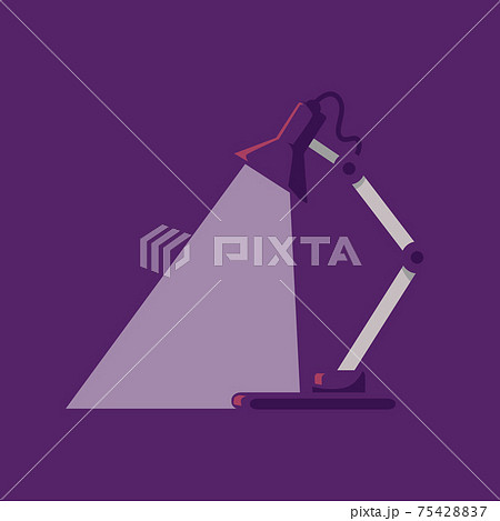 Modern electric table lamp on folding stand, flat vector illustration isolated. 75428837