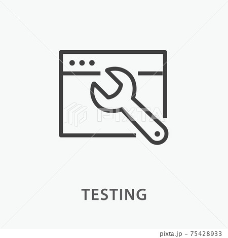 Testing line icon on white background. 75428933