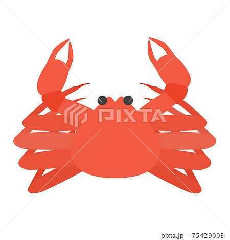 シンプルでかわいい蟹のイラスト フラットのイラスト素材