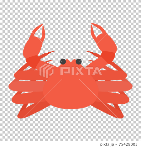 シンプルでかわいい蟹のイラスト フラットのイラスト素材