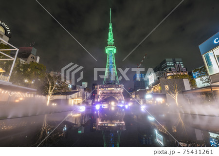 愛知県　名古屋テレビ塔　久屋大通公園　夜景 75431261