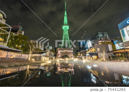 愛知県　名古屋テレビ塔　久屋大通公園　夜景 75431265