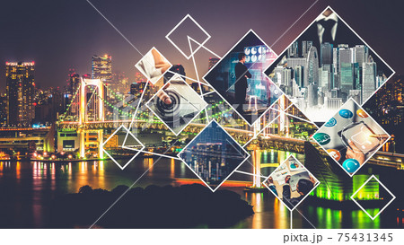 Business network web banner photo set in concept of management and growth Business network web banner photo set in concept of management and growth 75431345