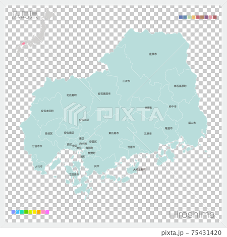 廣島縣/廣島的地圖（市/區） 75431420