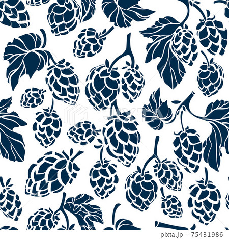 Hop corn. Vector seamless pattern. Organic beer. 75431986