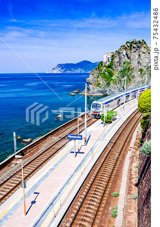 Manarola, Italy - Train station in Cinque Terre 75432486