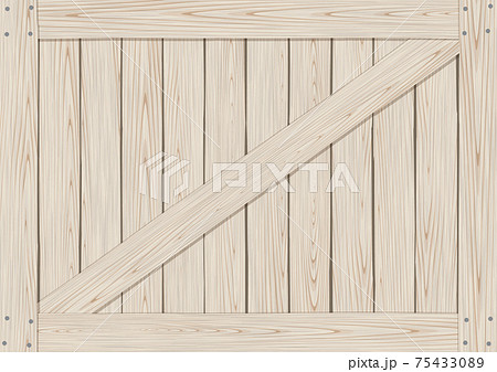 クラシカルな白木の木箱のイラスト素材