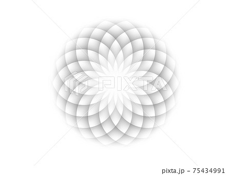 White Lotus, Flower of Life. Sacred Geometry. Symbol of Harmony and Balance. Sign of purity. Flower logo design vector isolated on white background 75434991