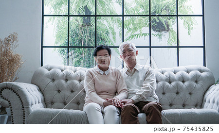 Rich Asian senior elder couple stay home for lockdown together well being family Rich Asian senior elder couple stay home for lockdown together well being family 75435825