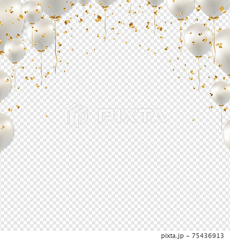 Birthday Border With White Balloons Transparent... - Stock Illustration  [75436913] - PIXTA