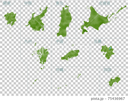 Watercolor style Japan map 75436967