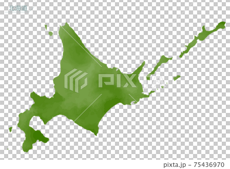 Watercolor-style map of Japan Hokkaido - Stock Illustration [75436970 ...