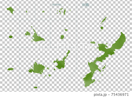 水彩風の日本地図　沖縄 75436971
