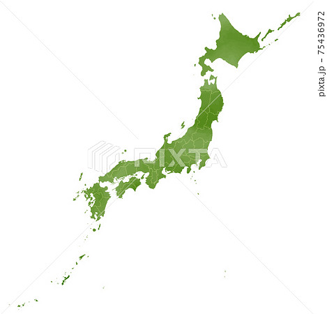 水彩風の日本地図 75436972