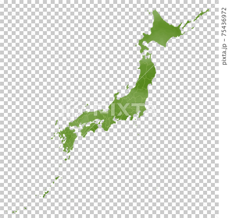 水彩風の日本地図 75436972