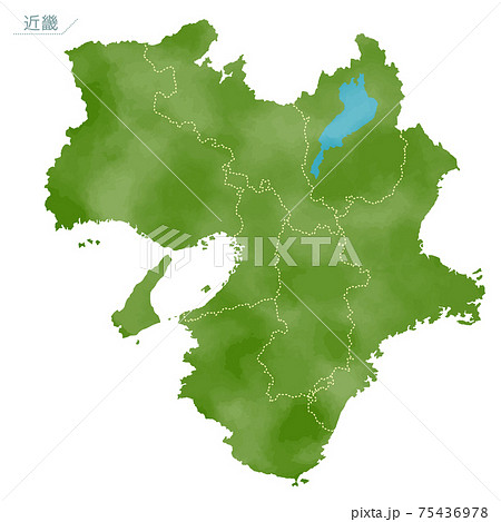 水彩風の日本地図　近畿地方 75436978