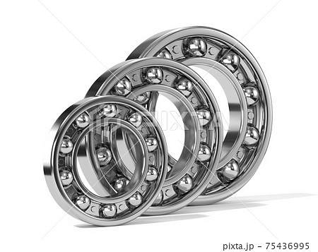 Bearings set production isolated on white Bearings set production isolated on white 75436995