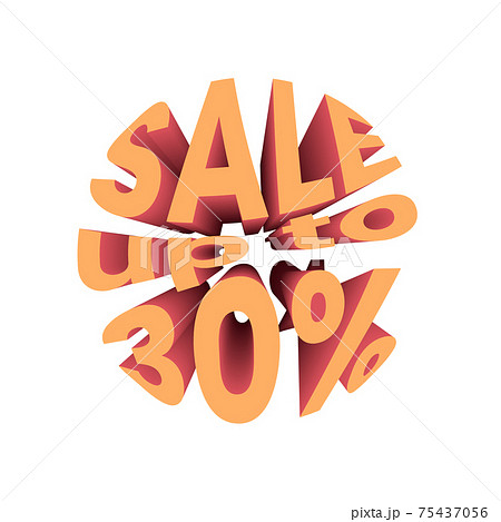 Sale up to 30 discount banner. Sale promotion text. 75437056