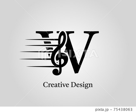 Key Note W Letter Logo Vector. Music Note On Initial W Design. Key Note W Letter Logo Vector. Music Note On Initial W Design. 75438063