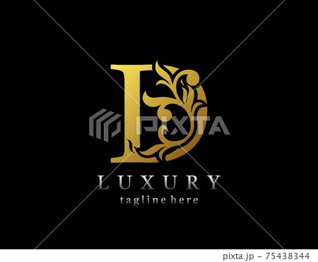 Letter D luxury logo icon, luxury gold flourishes ornament monogram design vector. 75438344