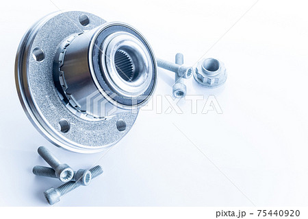 Mechanic part. Set of new metal car part. Auto motor mechanic spare or automotive piece isolated on white background. Repair and vehicle service. Mechanic part. Set of new metal car part. Auto motor mechanic spare or automotive piece isolated on white background. Repair and vehicle service. 75440920