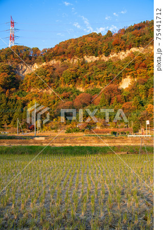 赤城町棚下の夕景 秋景色 赤城町棚下の夕景 秋景色 75441712