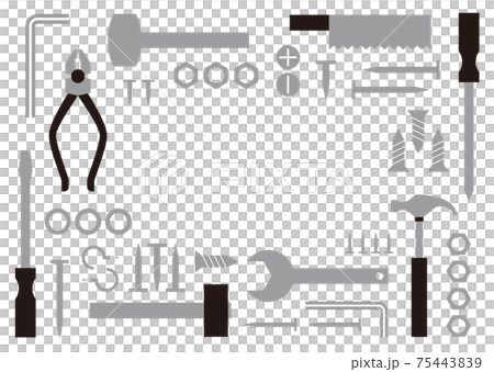 Monochrome tool frame - Stock Illustration [75443839] - PIXTA