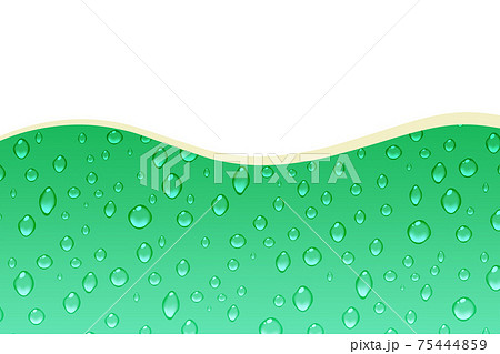 メロンソーダの背景 長方形 水滴のイラスト素材