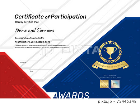 Certificate template sport theme with border frame, Diploma design Certificate template sport theme with border frame, Diploma design 75445348
