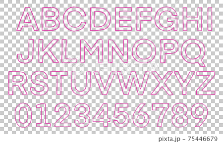 Set of pink numbers and uppercase alphabet (border) Set of pink numbers and uppercase alphabet (border) 75446679