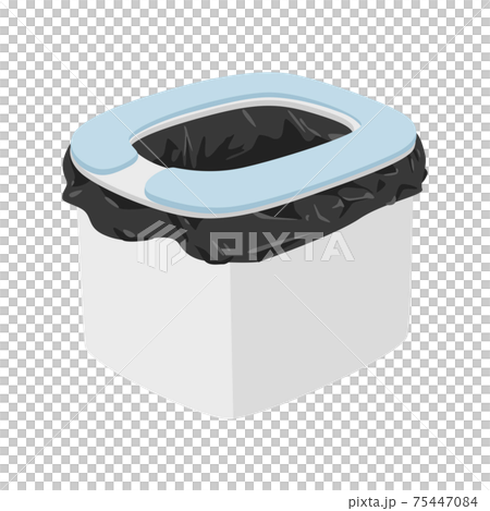 簡易トイレのイラスト。災害時に使う緊急簡易トイレ。	 75447084