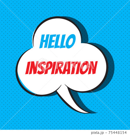 Comic speech bubble with phrase Hello inspiration 75448154