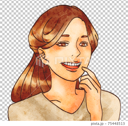 Laughing woman showing her teeth 75448513