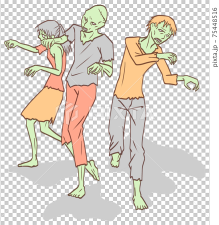 襲い来るゾンビたち（シンプルカラー） 75448516