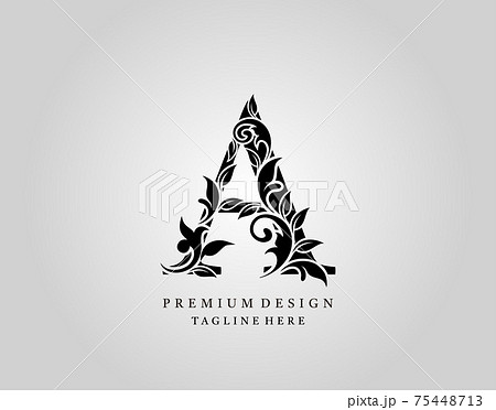 Luxury A Letter logo icon, elegant floral ornate monogram design vector. Luxury A Letter logo icon, elegant floral ornate monogram design vector. 75448713